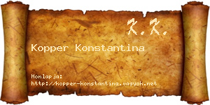 Kopper Konstantina névjegykártya